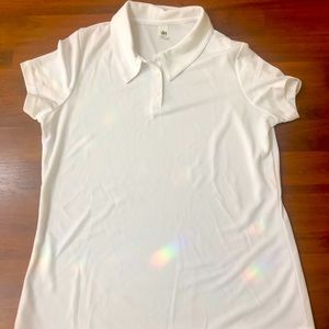 Alo Yoga White Short Sleeve Polo Shirt